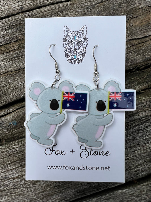 Australia Day Koala Earrings