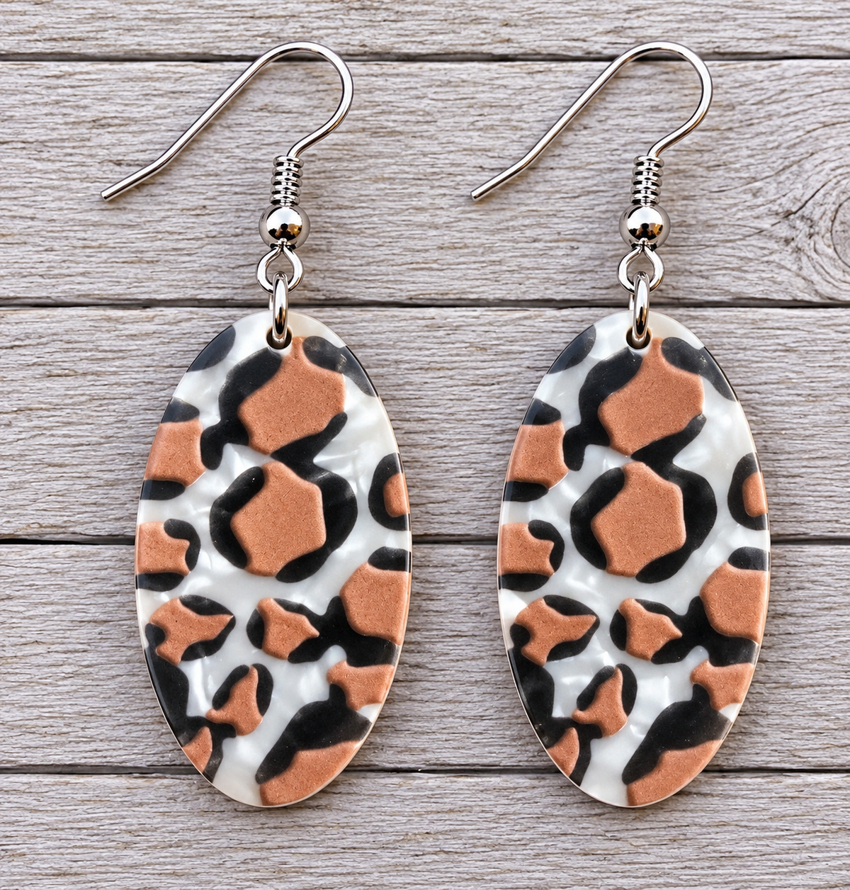 Leopard Oval Earrings