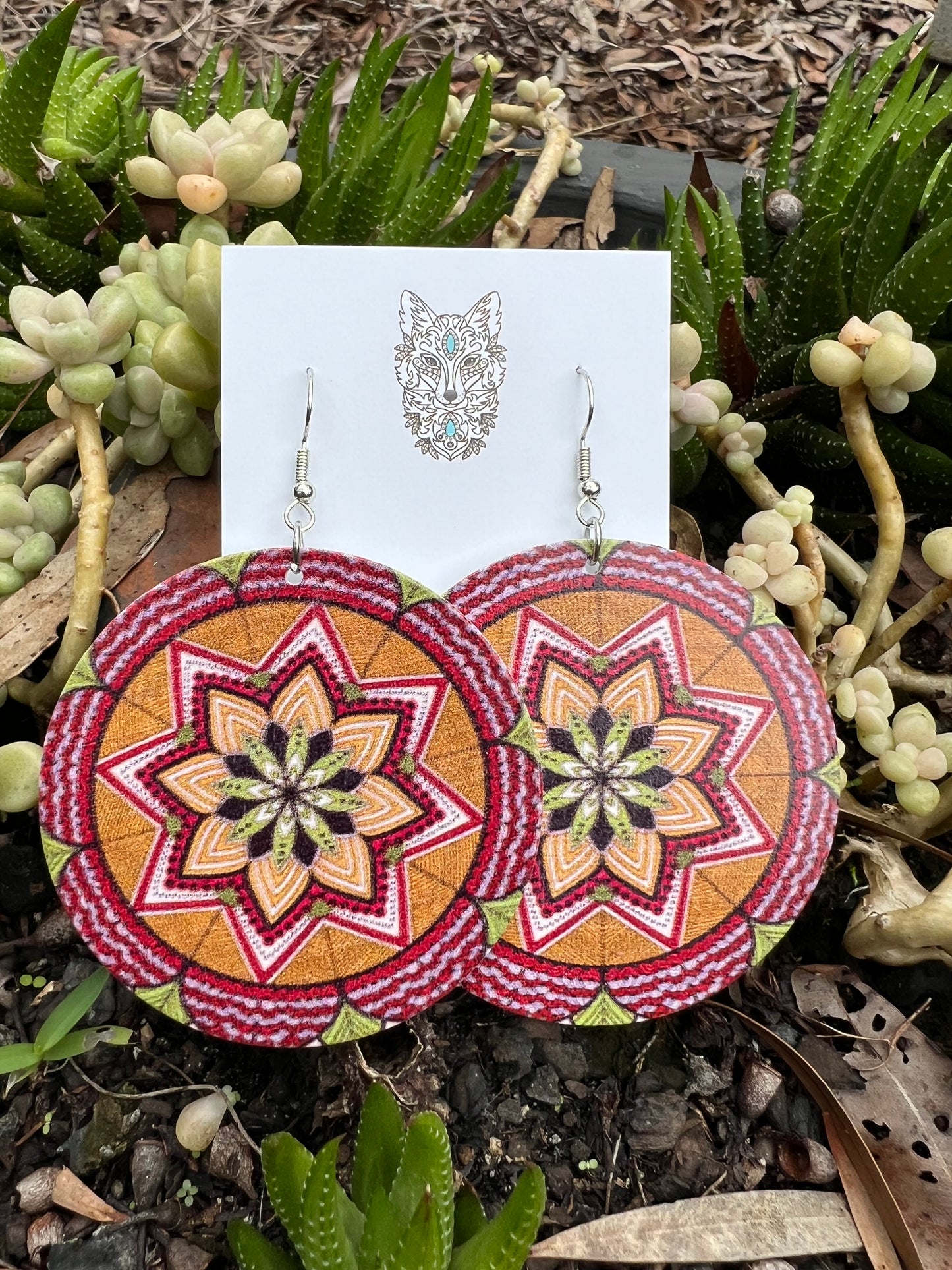 Bold Round Noah Wood Earrings