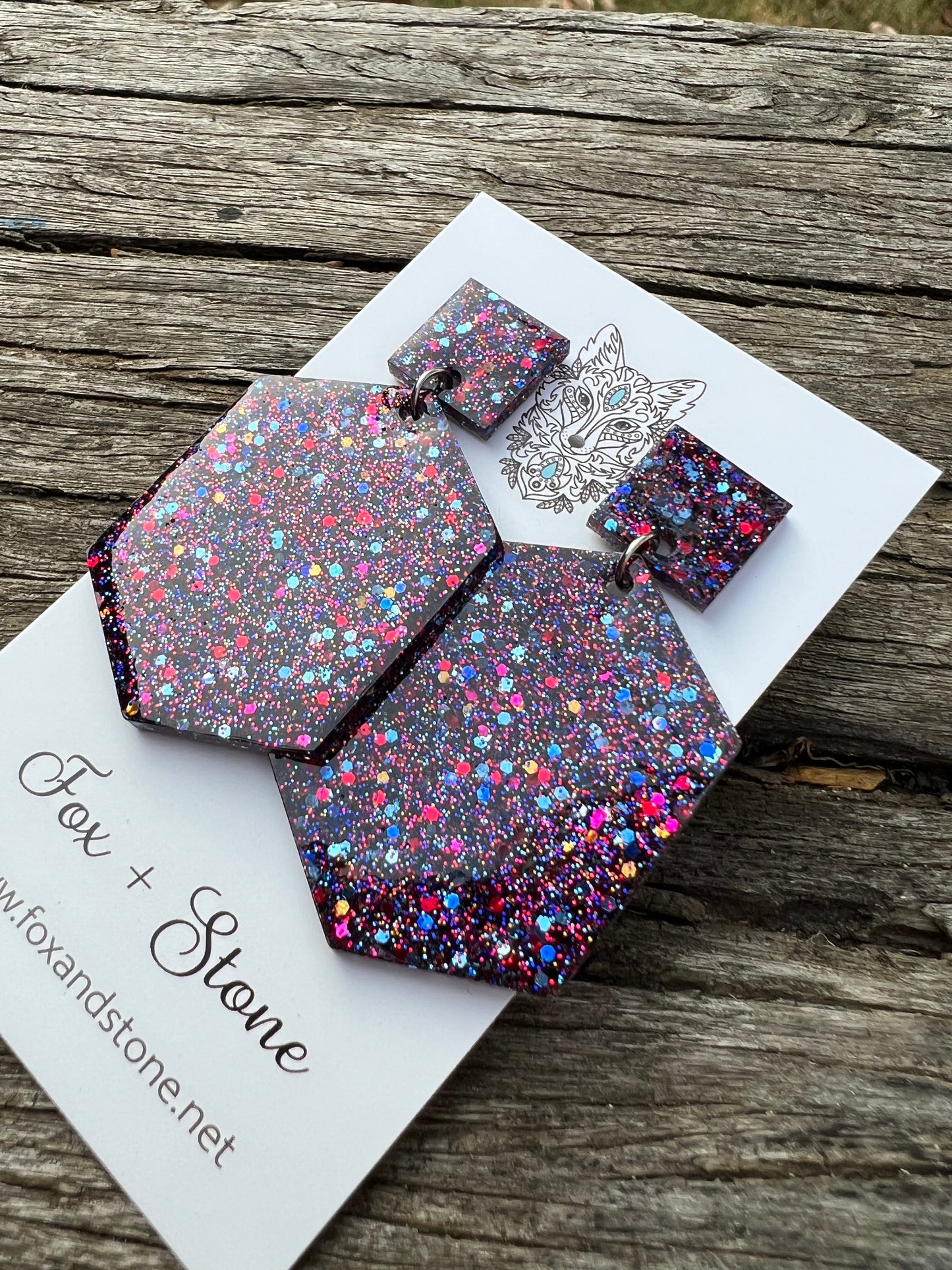 Fiasco Burst Glitter Resin Earrings
