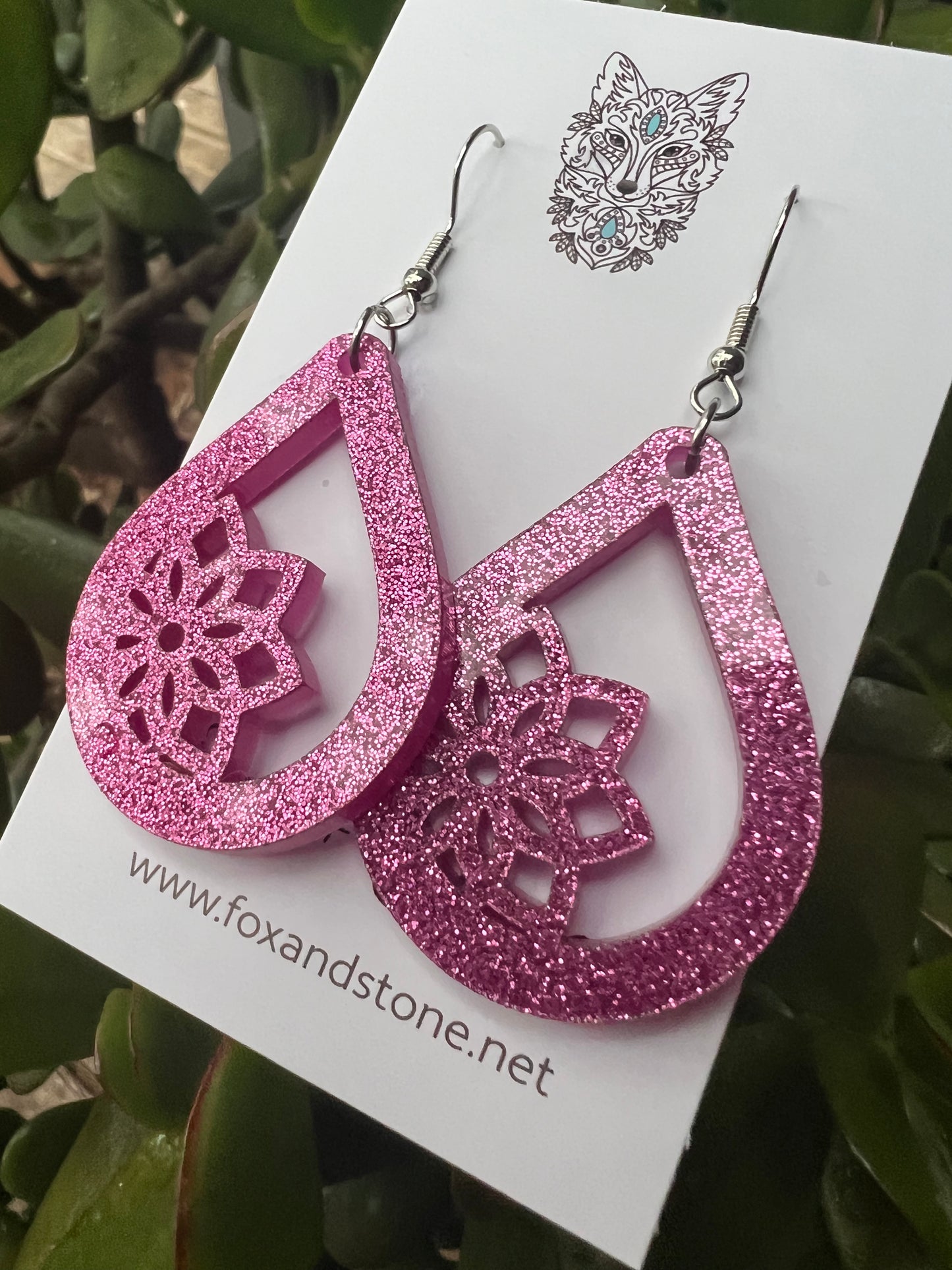 Mandala Meadow Matt Glitter Earrings