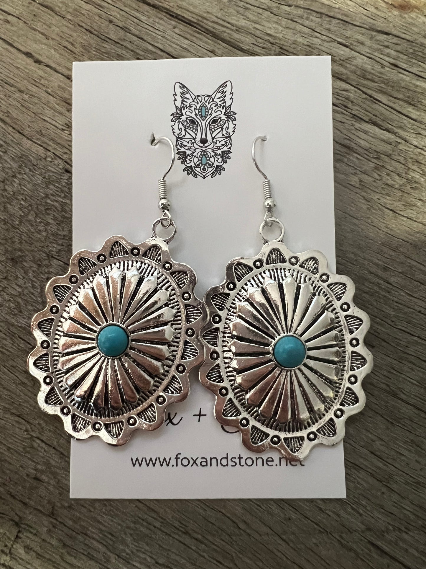 Lux Silver Turquoise Metal Dangles