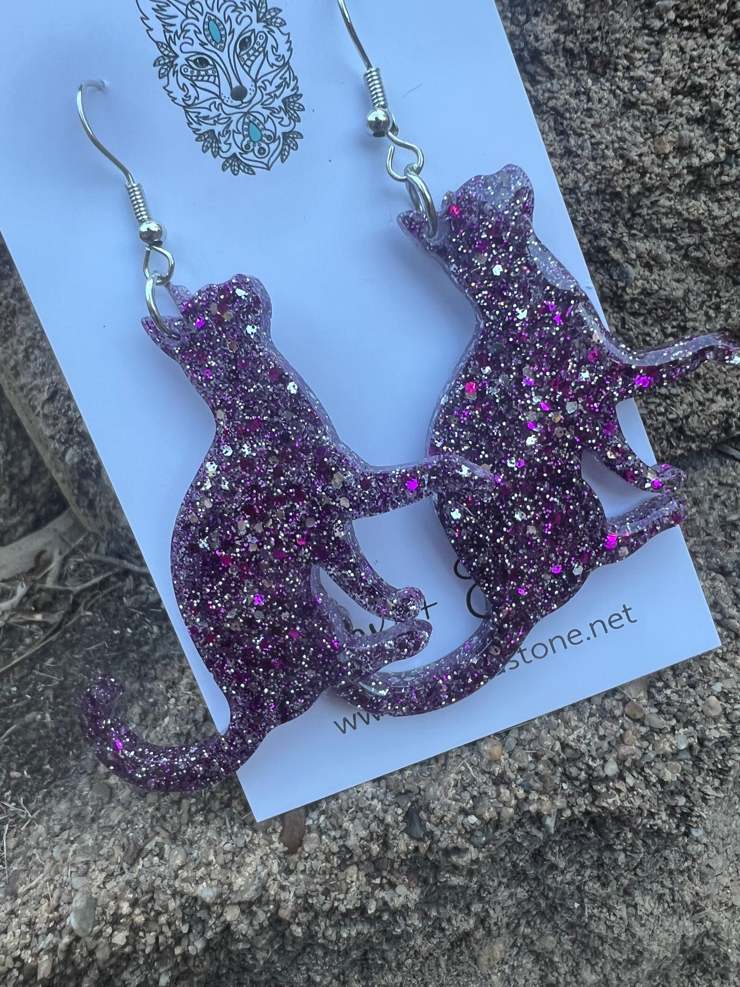 Glitter Cats Three Earrings