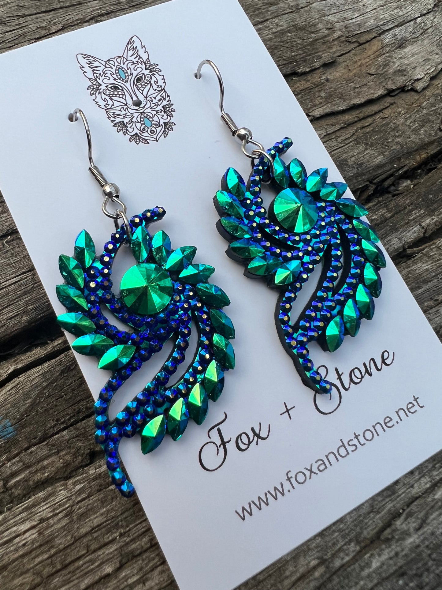 Beautiful Esmae Acrylic Green/Blue Earrings