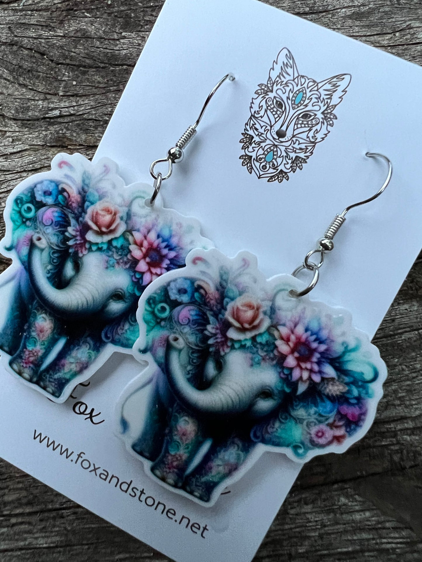 Beautiful Pastel Boho Elephant Earrings