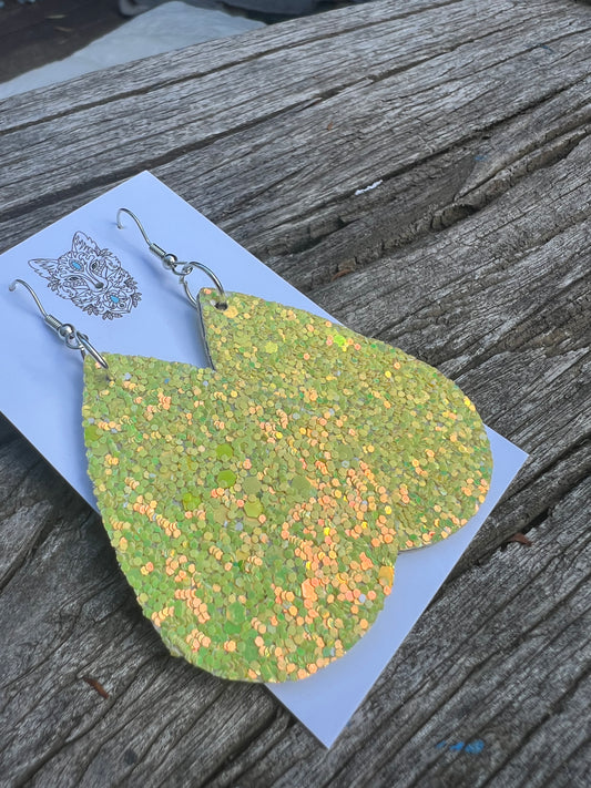 Lemon Lime Lushious Sparkle Sequin Earrings