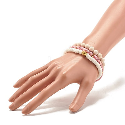 Clay Heishi Beads Stetch Bracelet Set