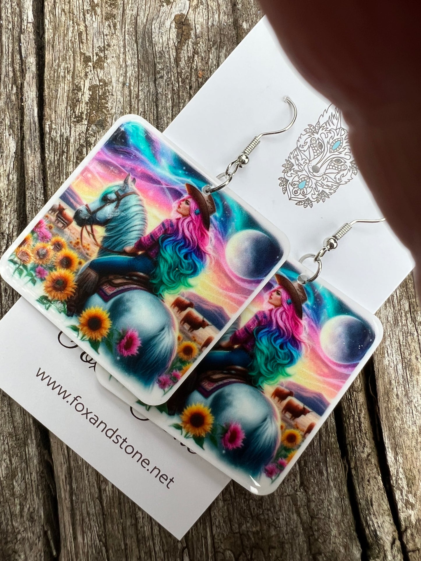 Stunning Cowgirl and Horse Earrings