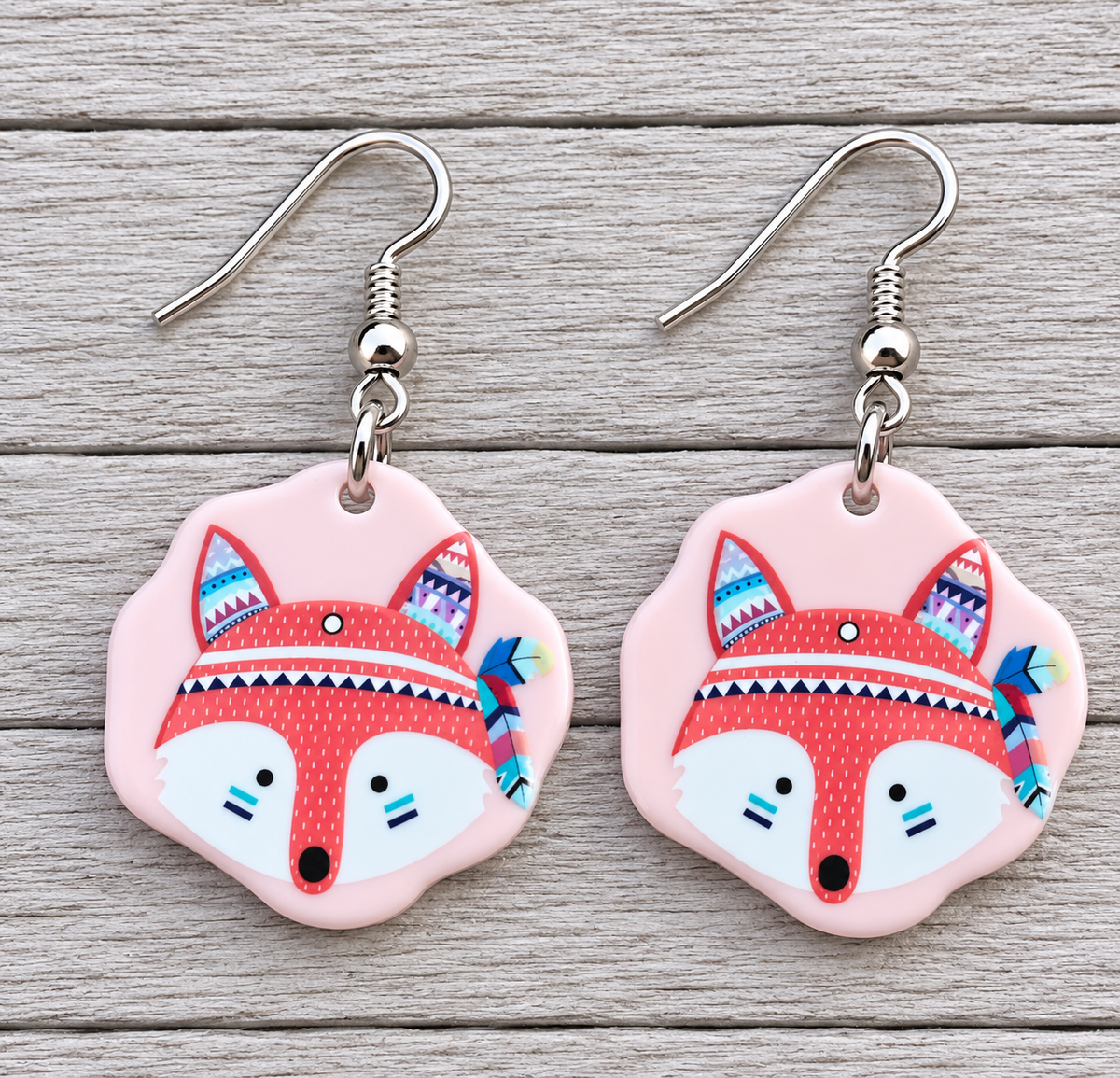 Boho Fox Peach Earrings