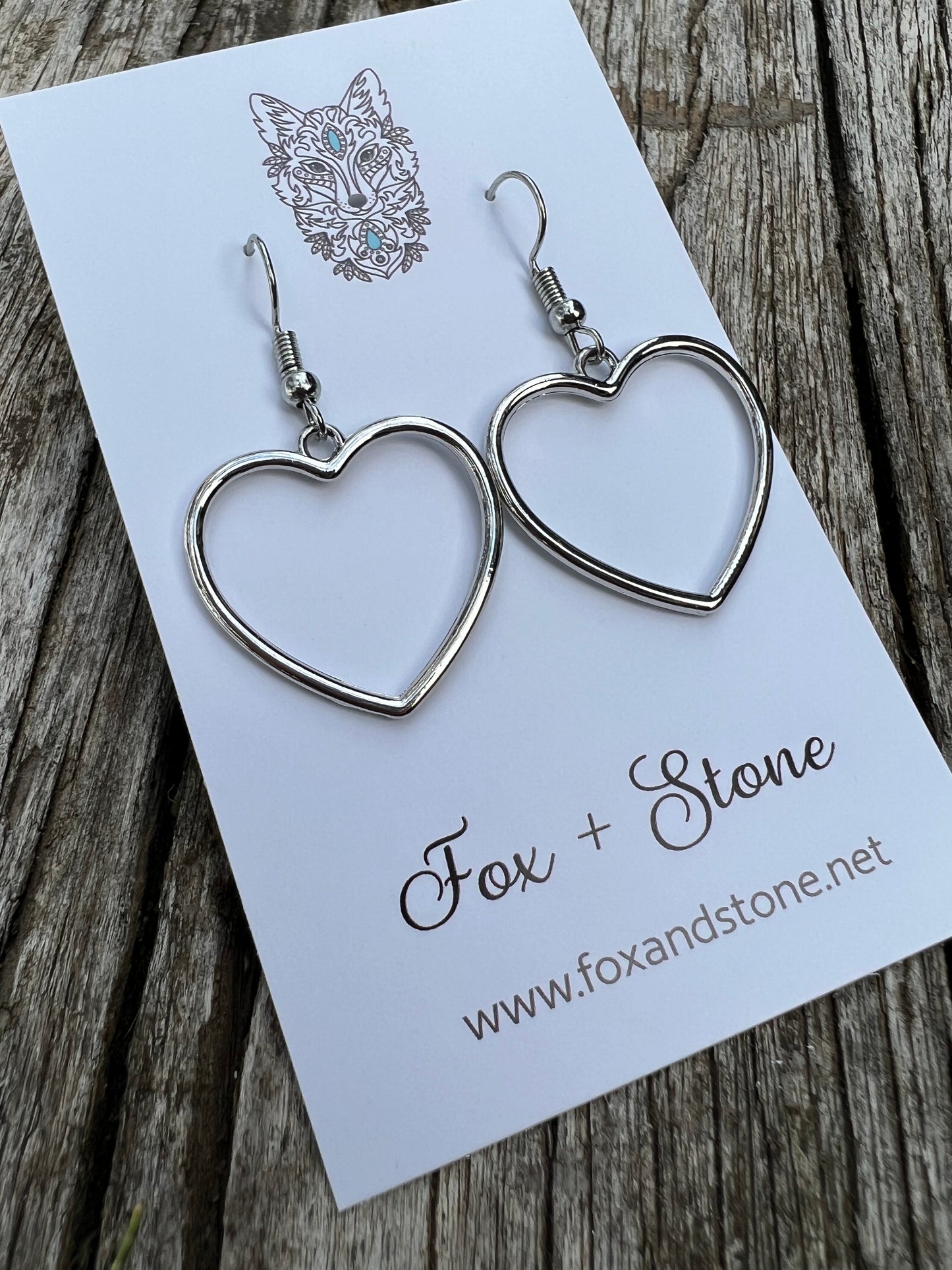 Beautiful Pair of Silver Hearts Dangles