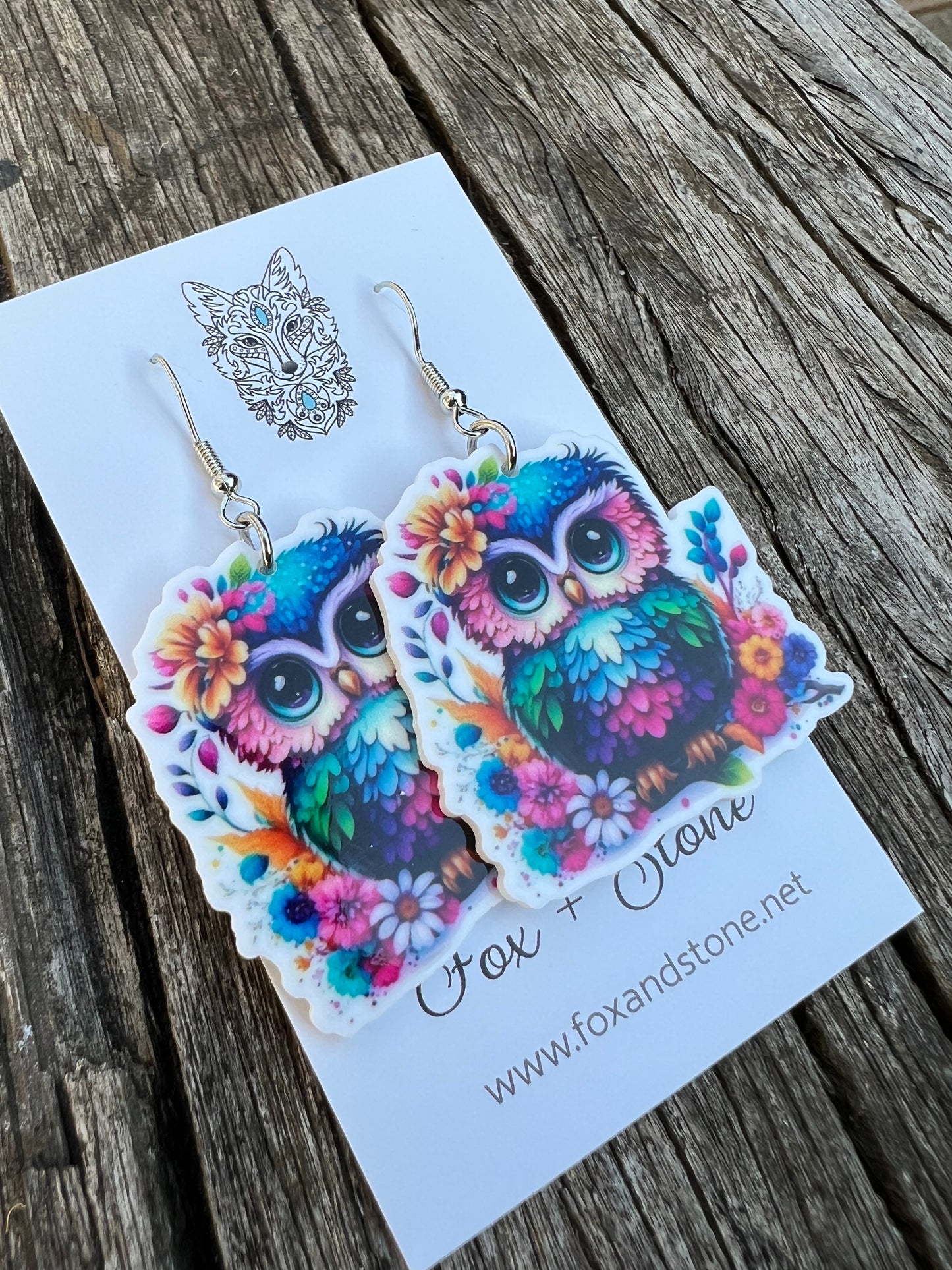 Stunning Colourful Owl Earrings