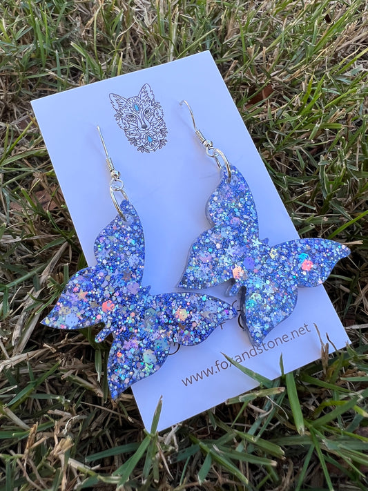 Holographic Glitter Butterfly Earrings