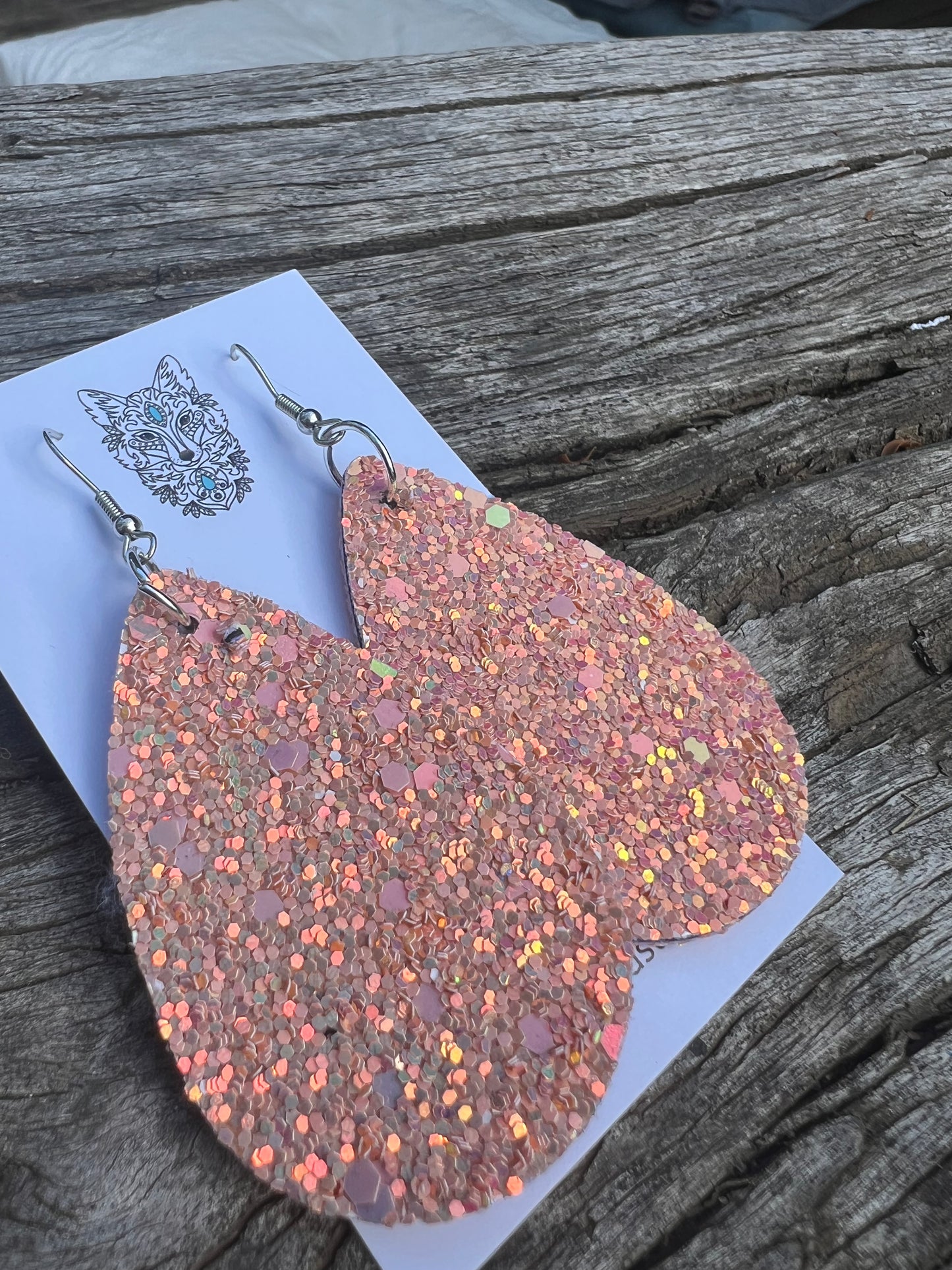 Pink Salmon Lushious Sparkle Sequin Earrings