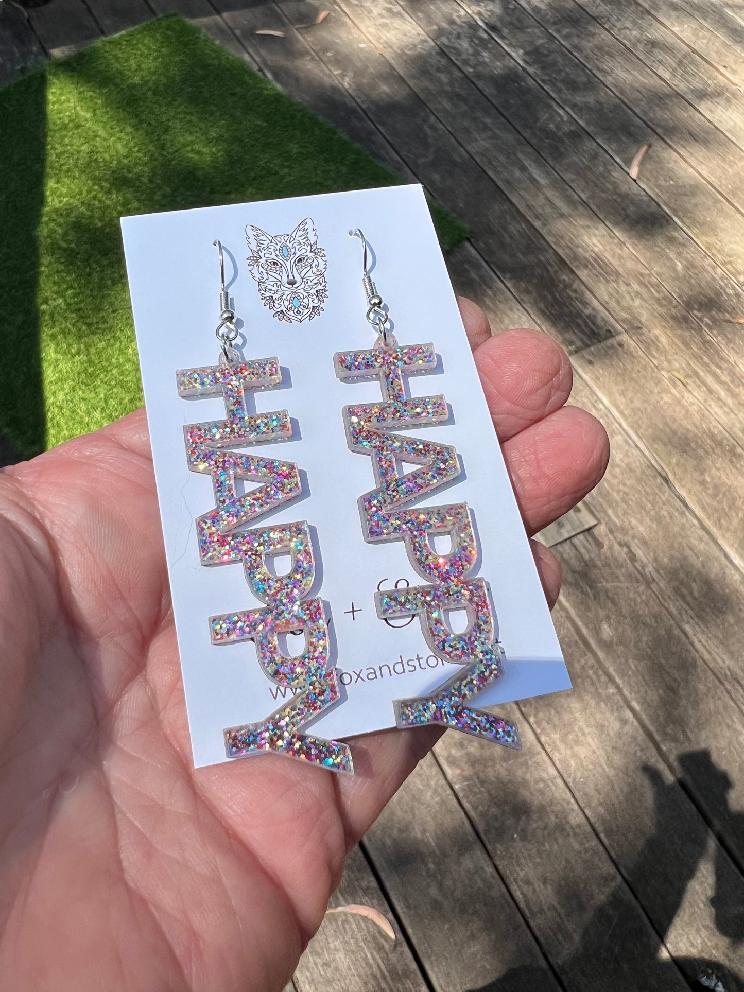 Confetti BITCH Dangle Earrings
