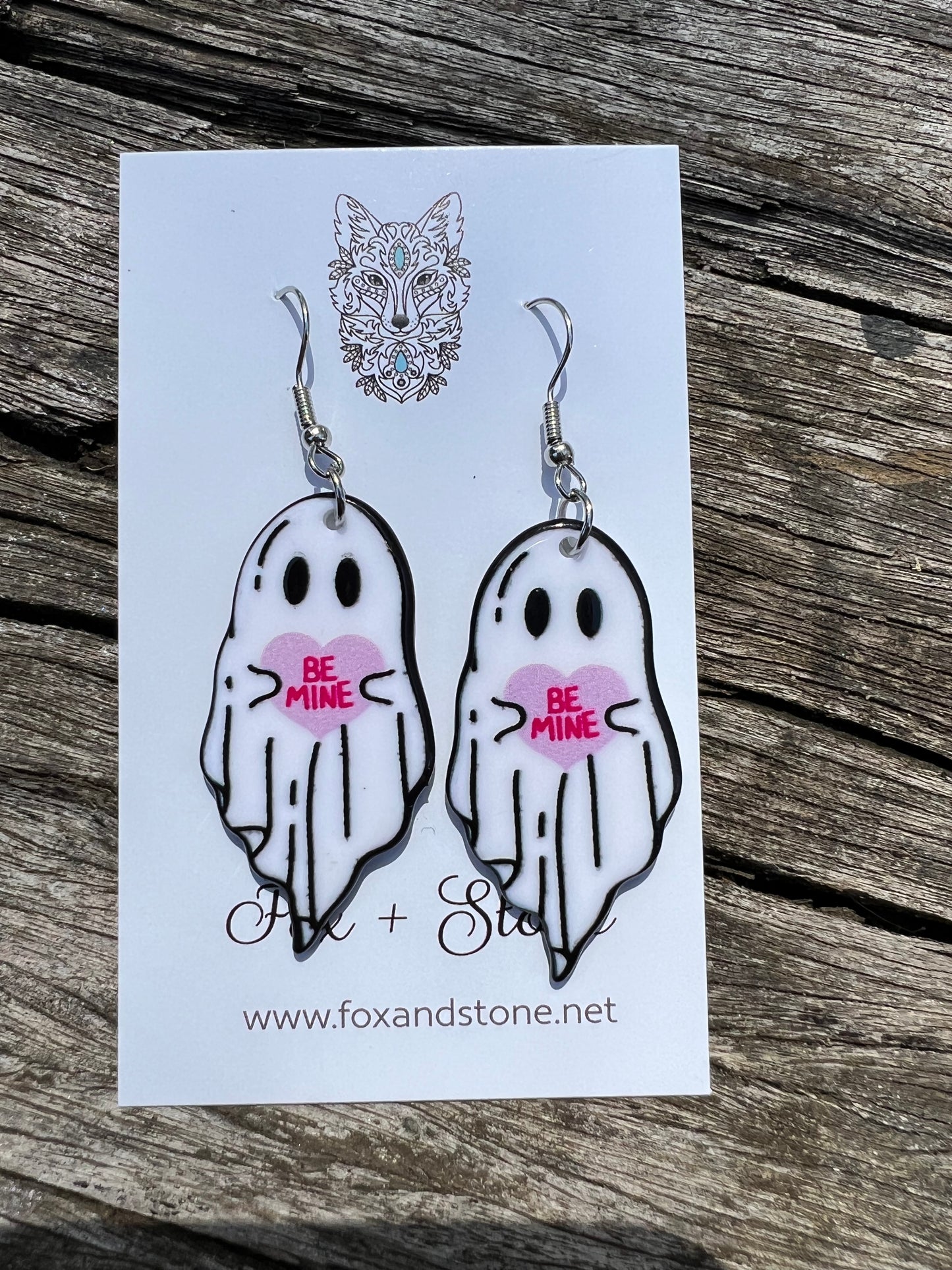 Be Mine Ghost Halloween Earrings
