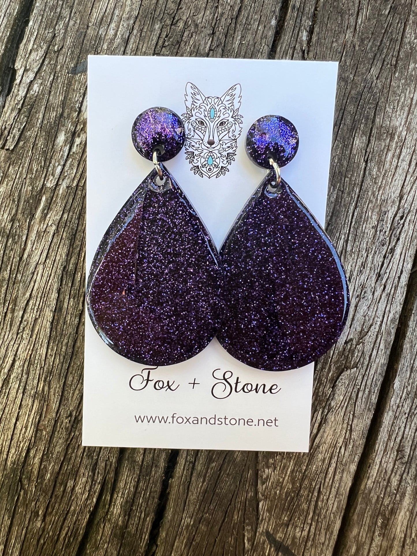 Grape Ape Glitter Delights Resin Earrings