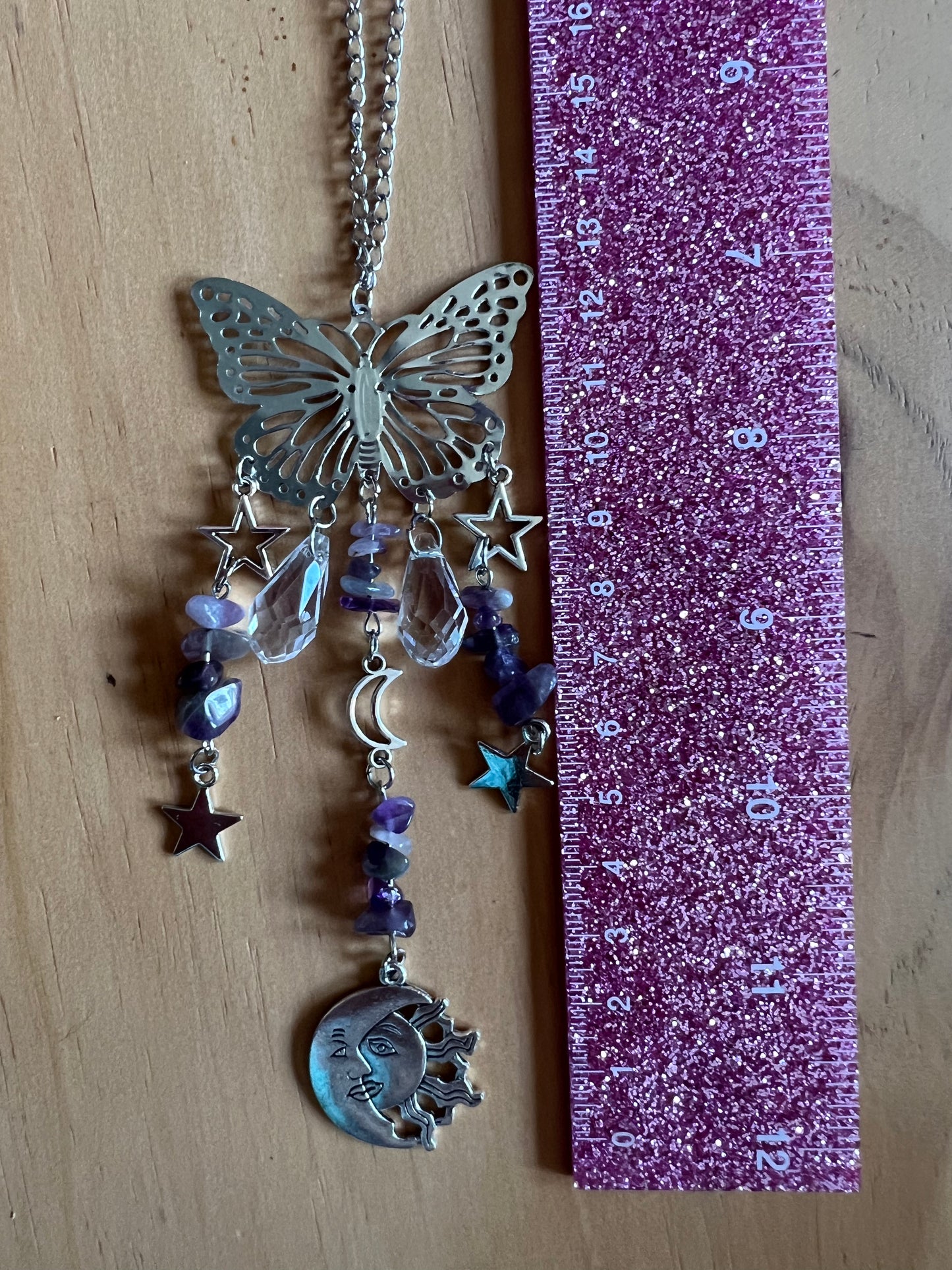 Butterfly Smokey Quartz Sun Catcher