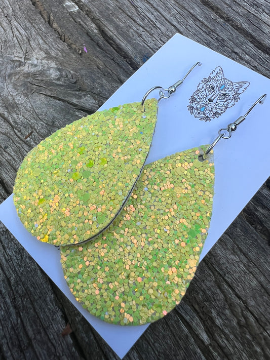 Lemon Lime Lushious Sparkle Sequin Earrings