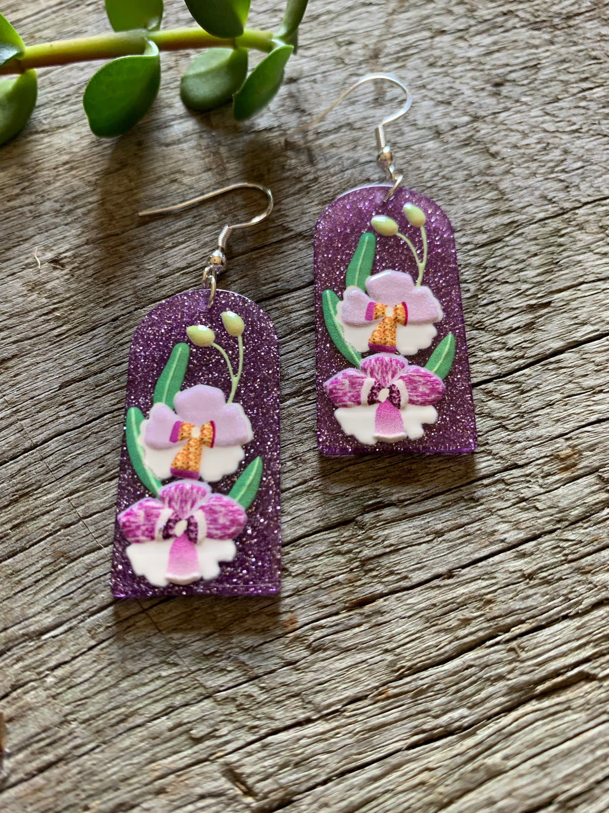 Glitter Garden Purple Earrings