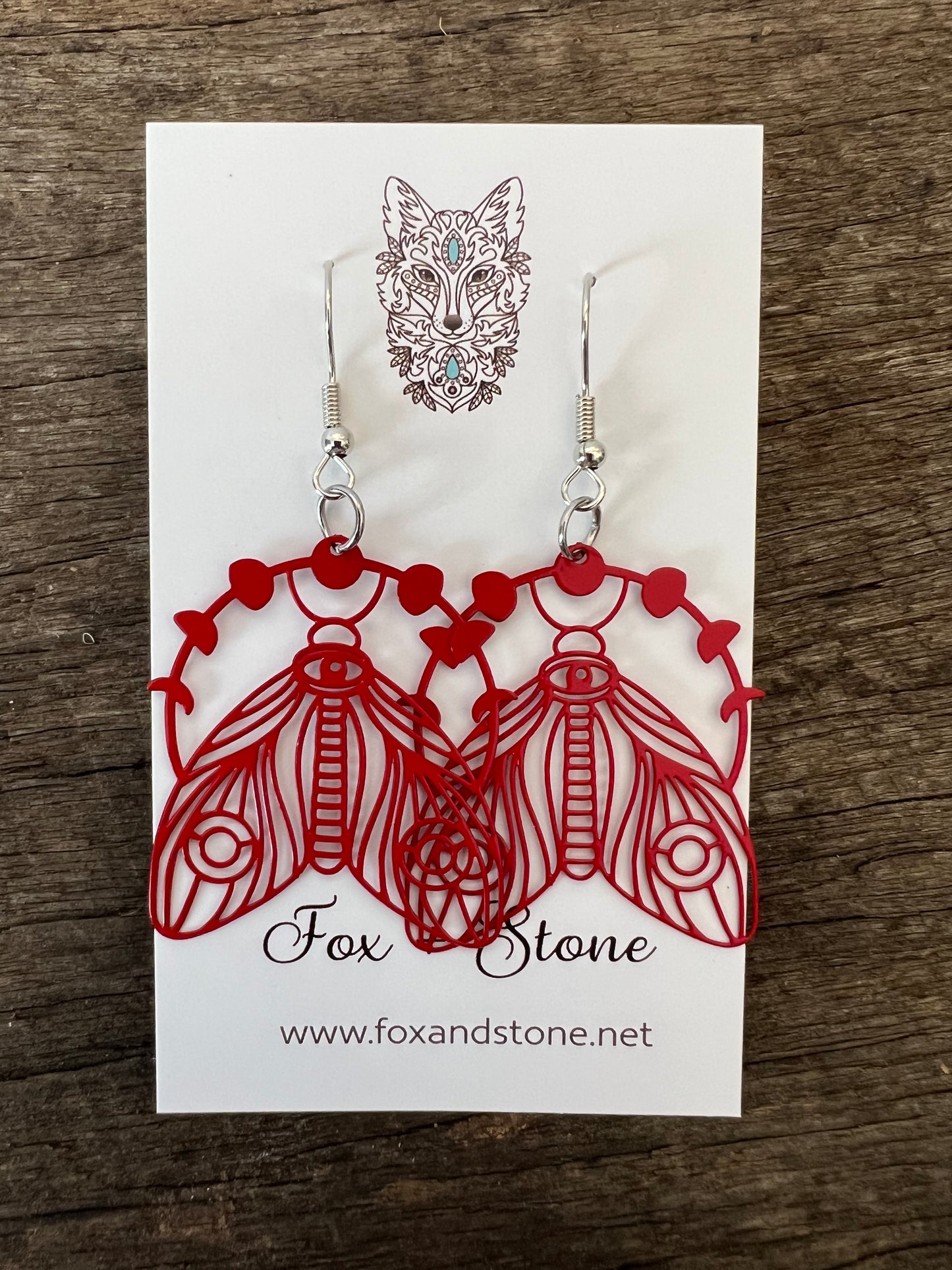 Red Aurora Filigree Earrings