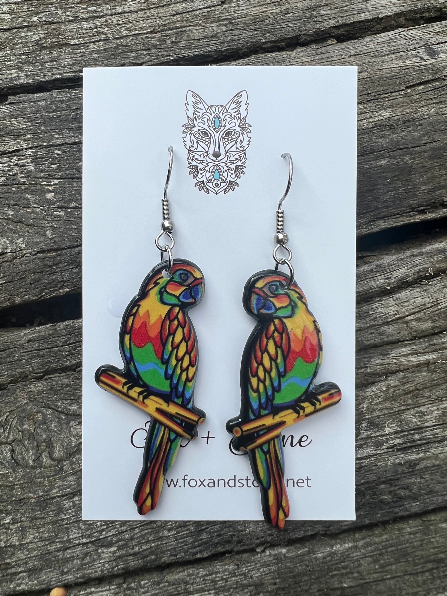 Stunning Resin Parrot Earrings