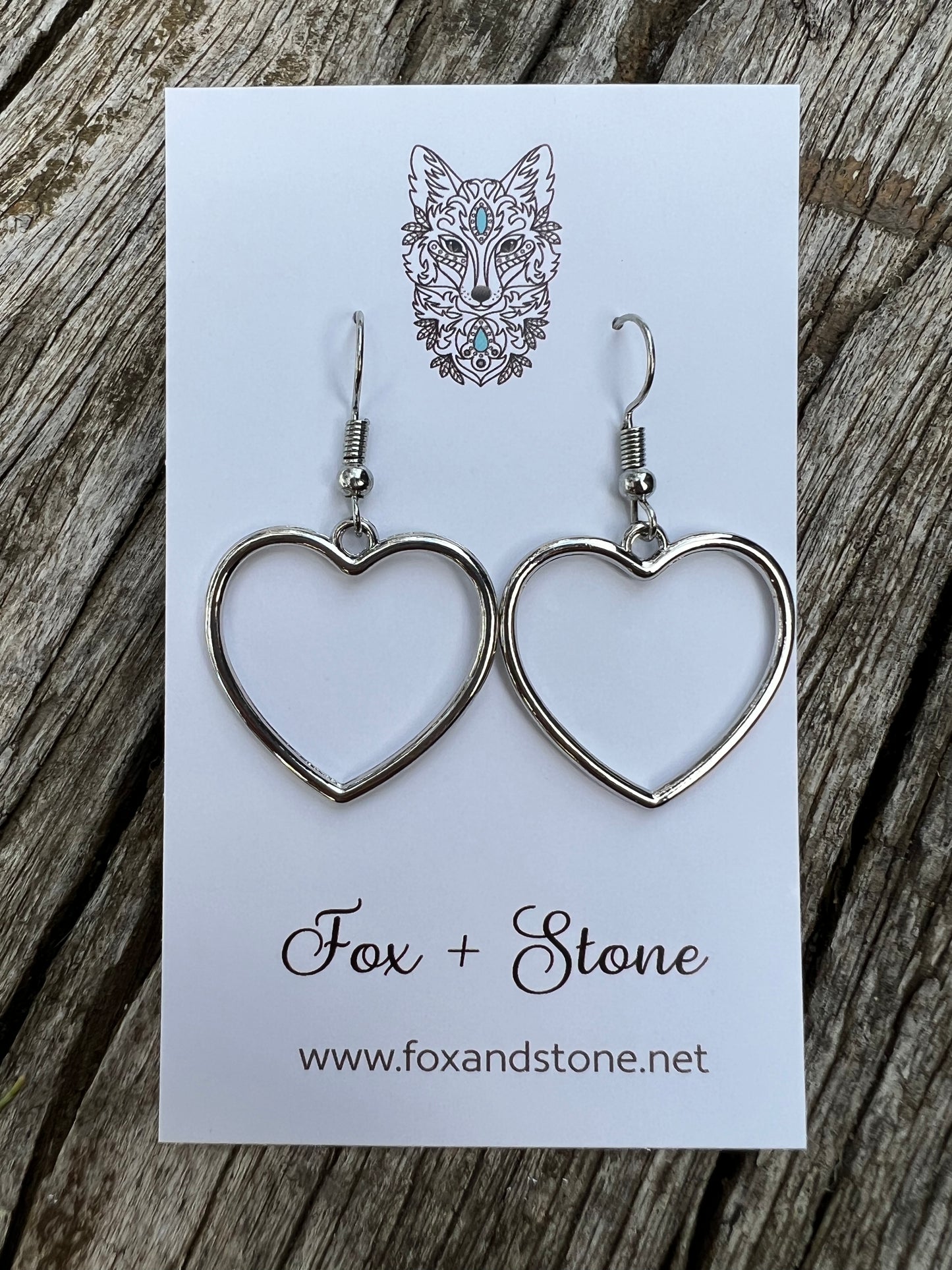 Beautiful Pair of Silver Hearts Dangles