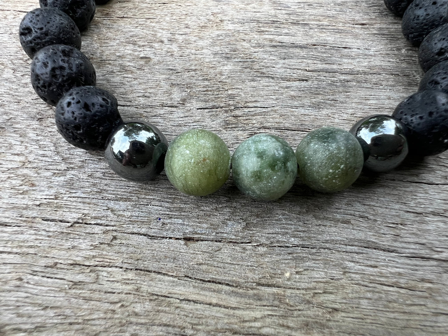 Dyed Jade Lava Hematite Gemstone Bracelet