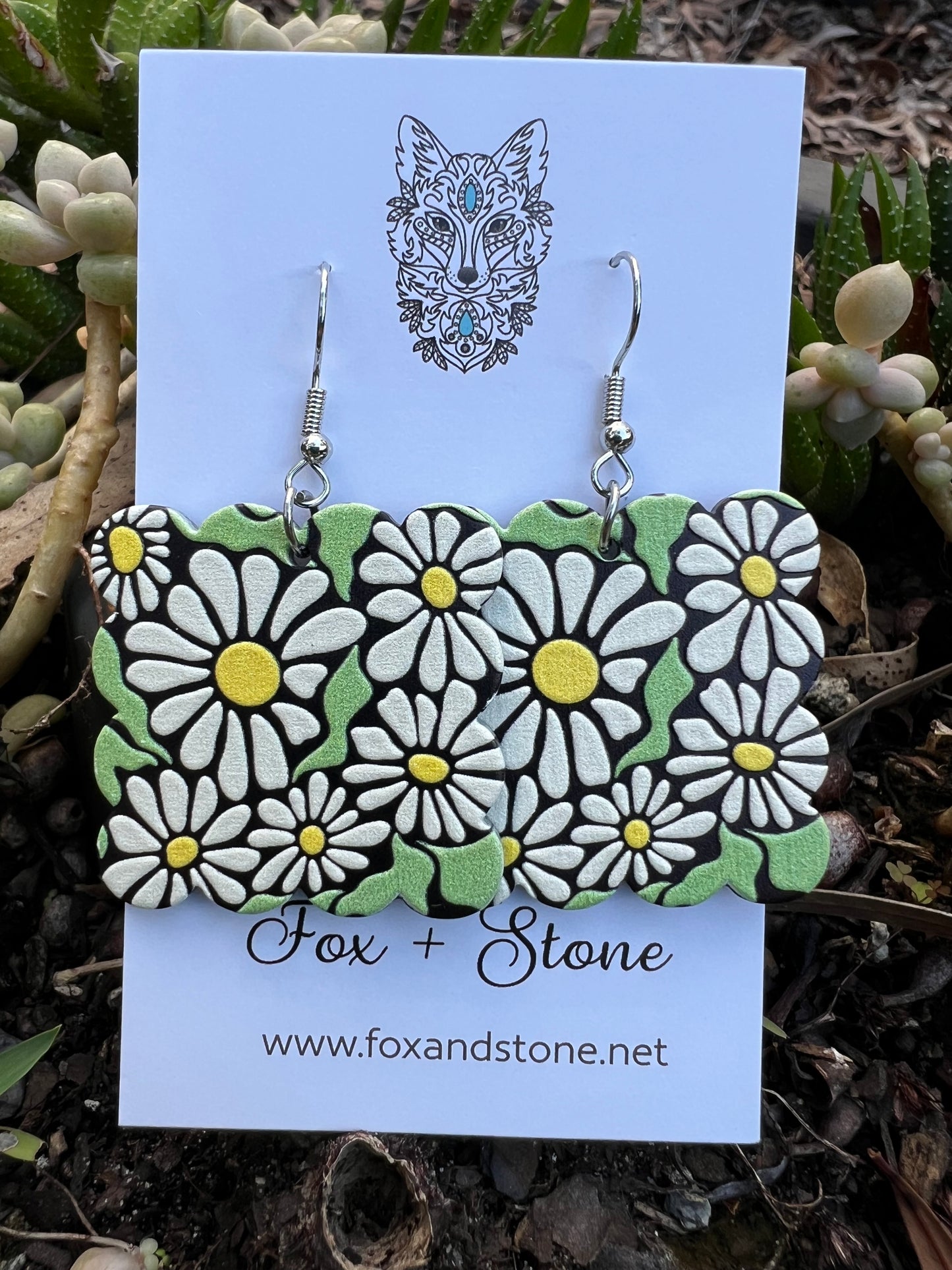 Pretty Daisy Sage Earrings
