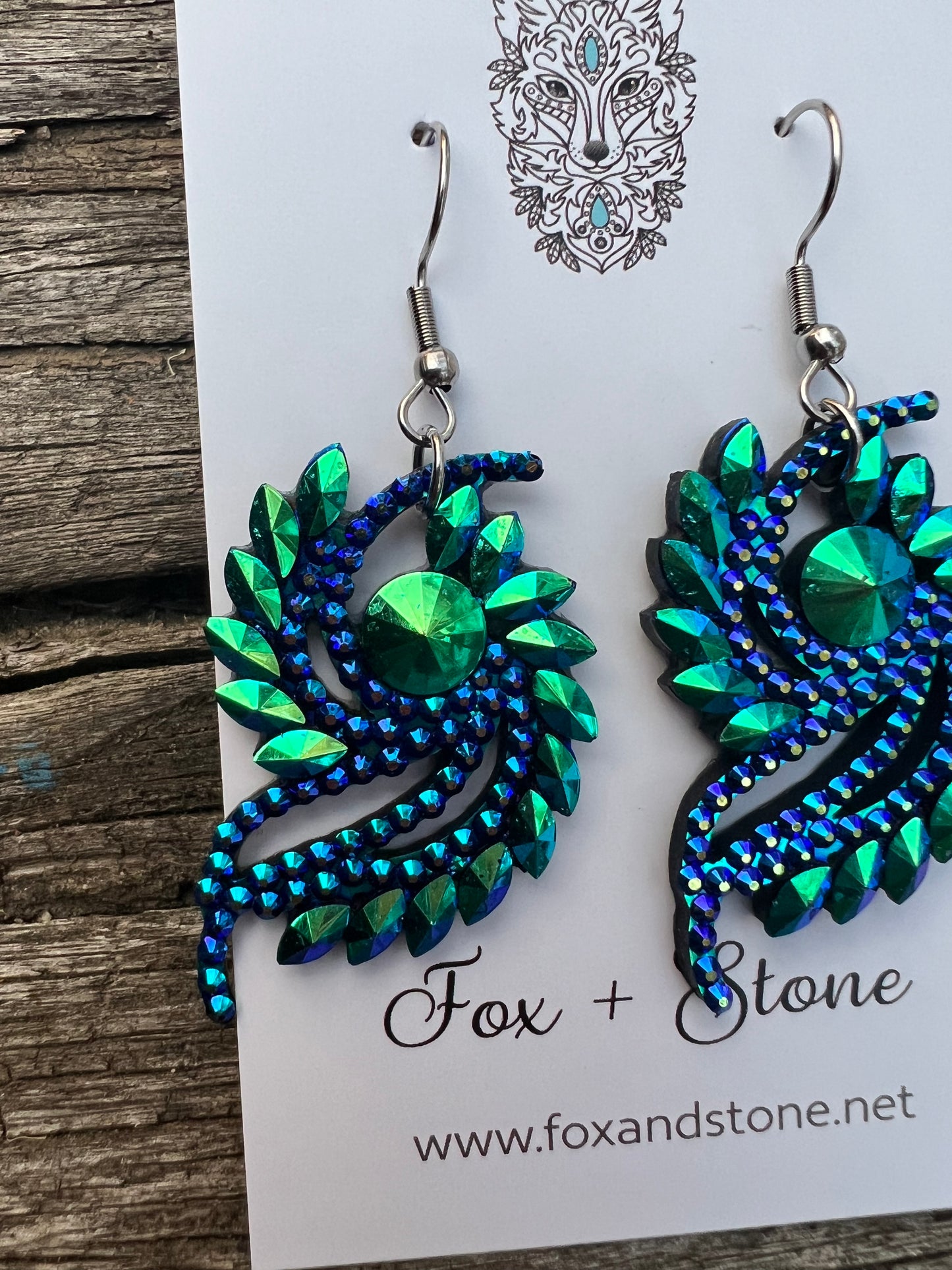 Beautiful Esmae Acrylic Green/Blue Earrings