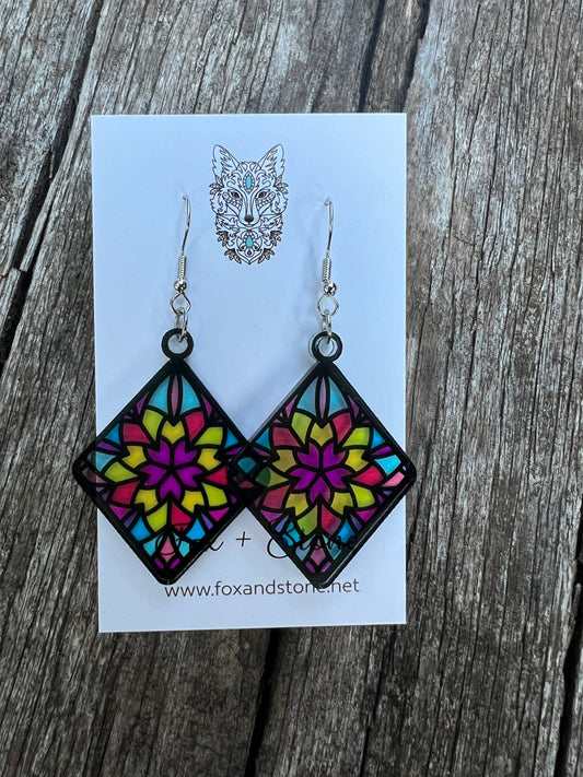 Cattina Faux Stained Glass Earrings