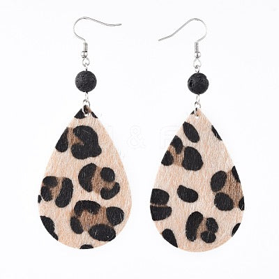 Leopard Lave Rock Earrings