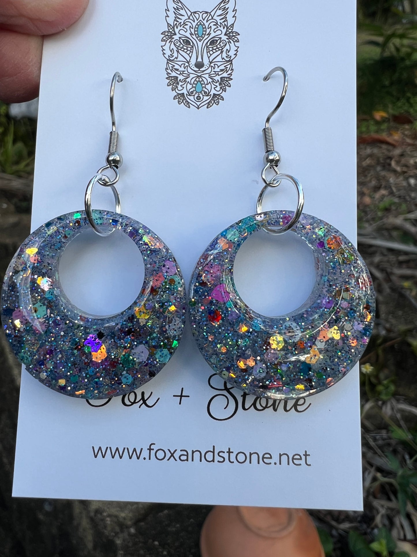 Hollow Round Sparkle Glitter Earrings