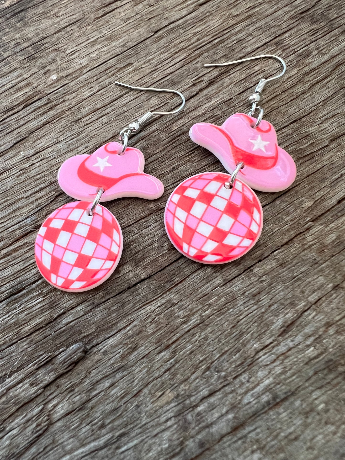 Disco Cowgirl Resin Earrings