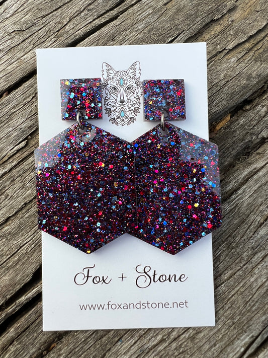 Fiasco Burst Glitter Resin Earrings