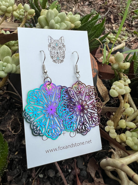 Koko Iridescent Filigree Earrings