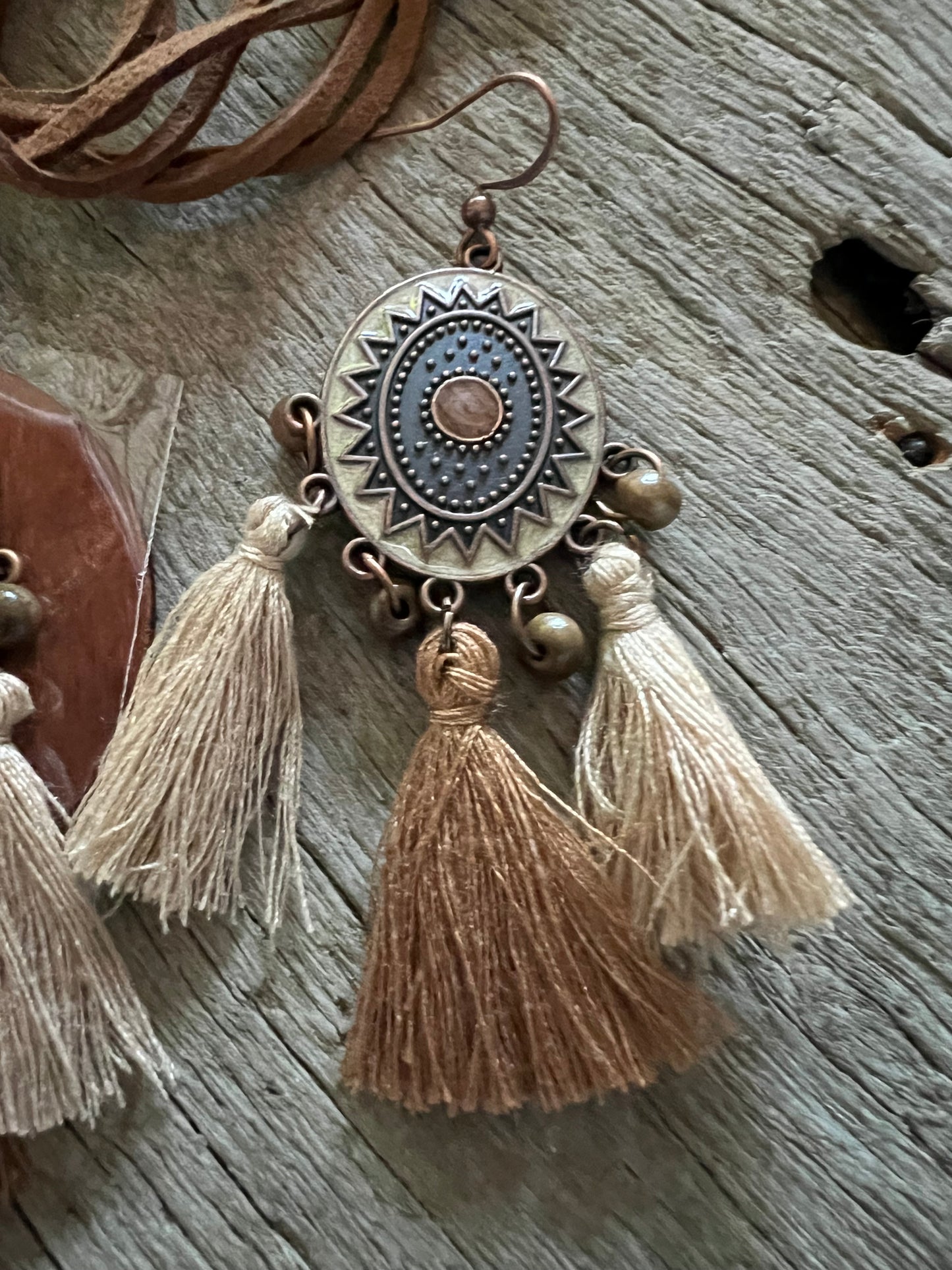 Bohemian Tassle Pendant Earring Set