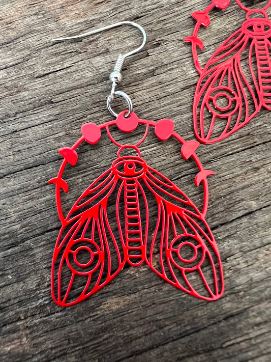 Red Aurora Filigree Earrings