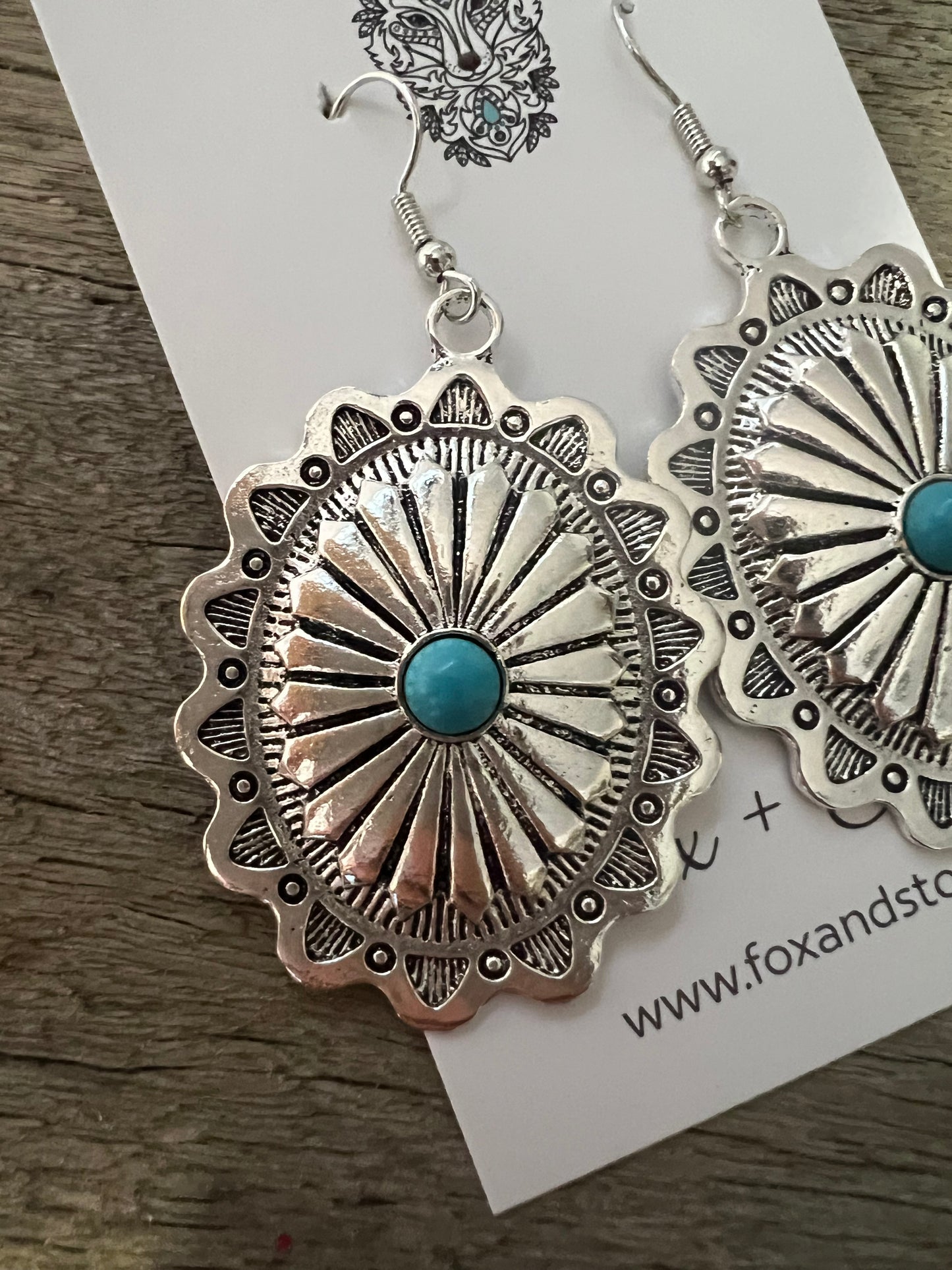 Lux Silver Turquoise Metal Dangles
