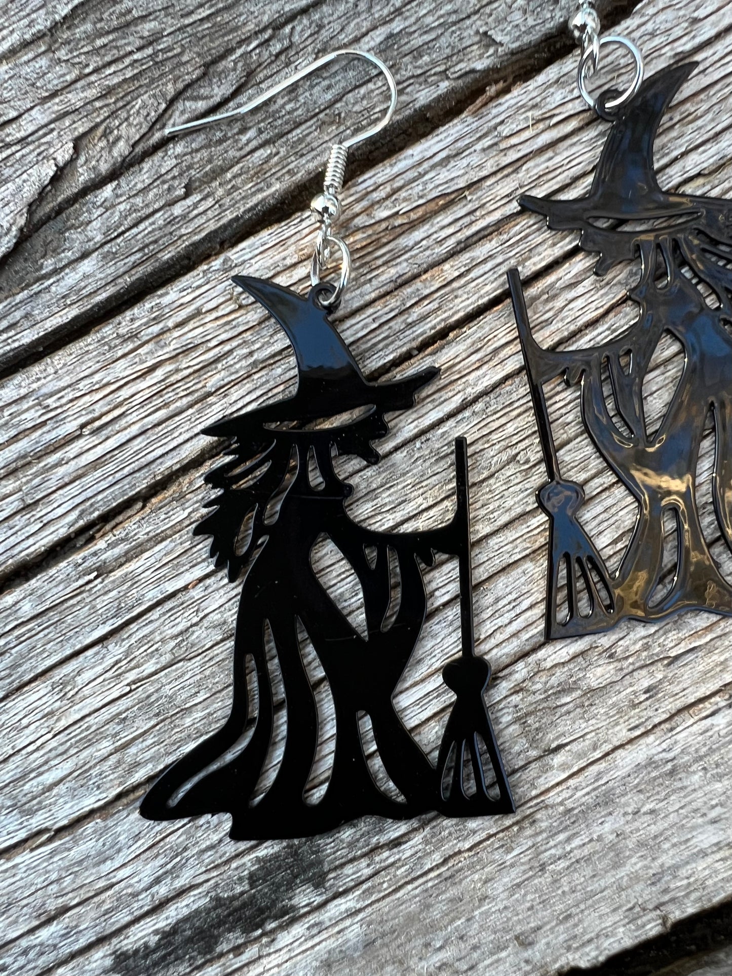 Trick or Treat Black Witch Earrings