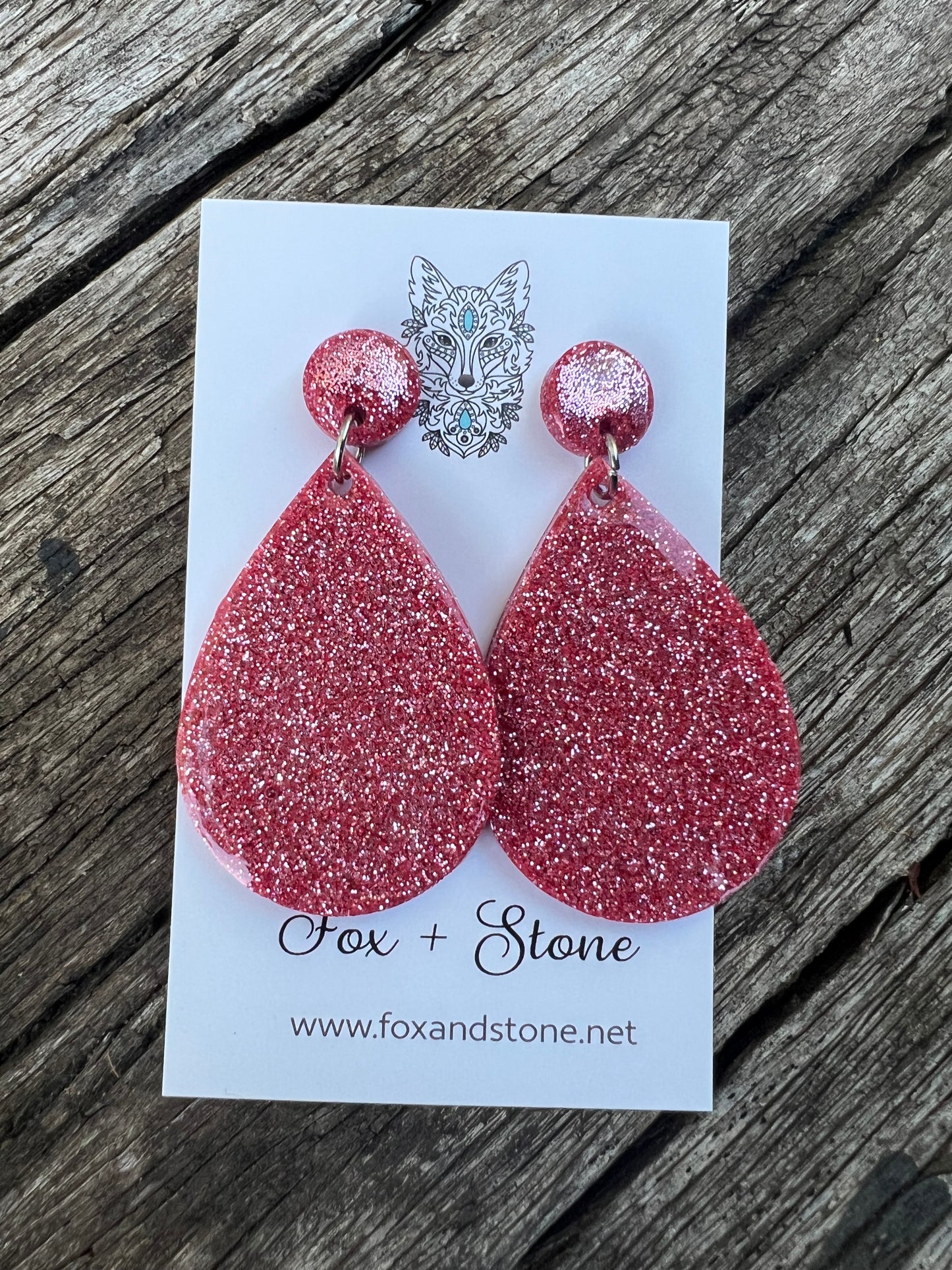 Floss Pink Glitter Delights Resin Earrings