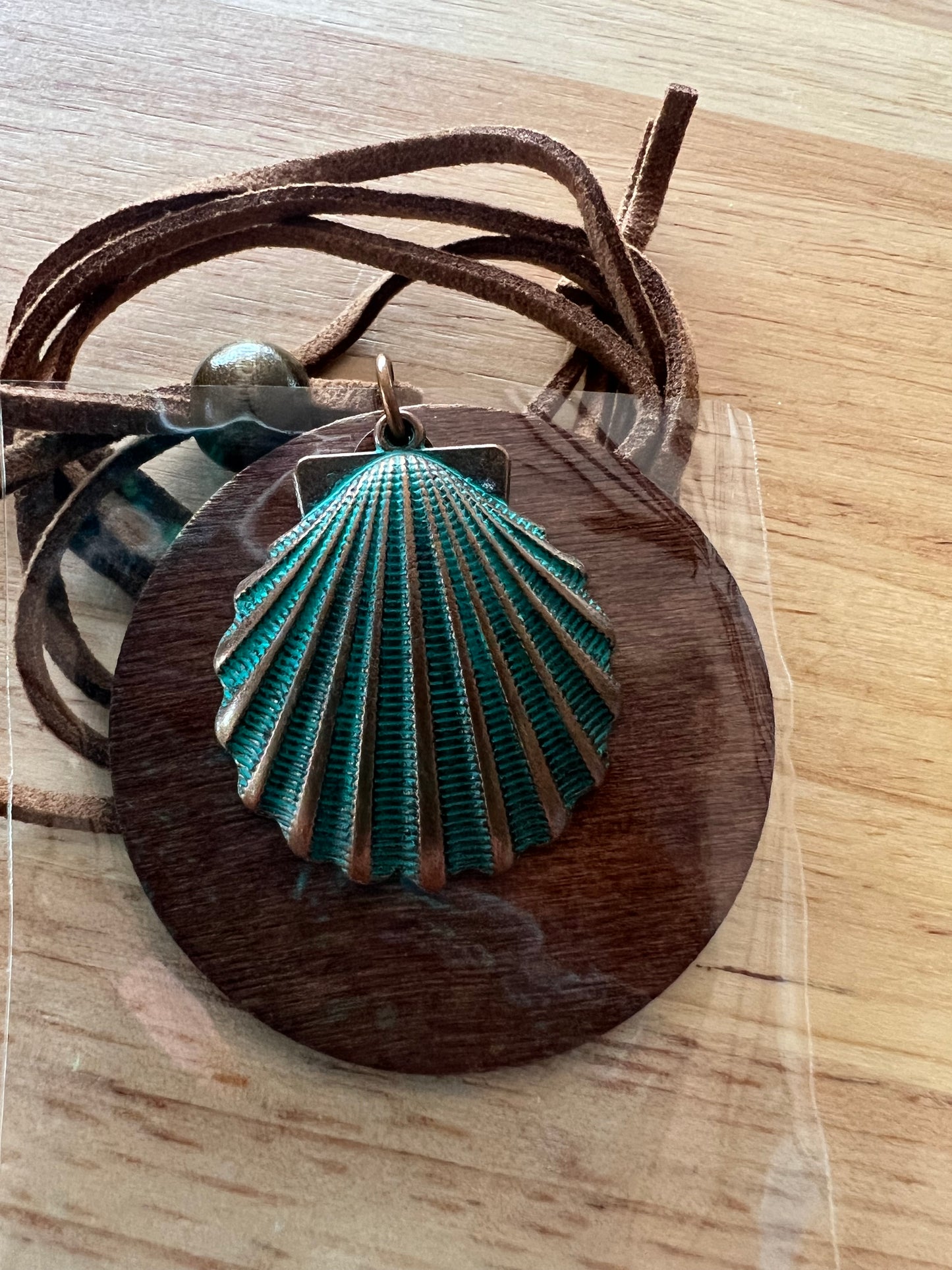Patina Shell Pendant Earring Set