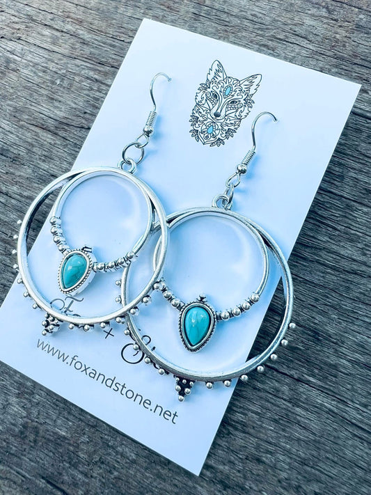 Silver Round Kelly Earrings