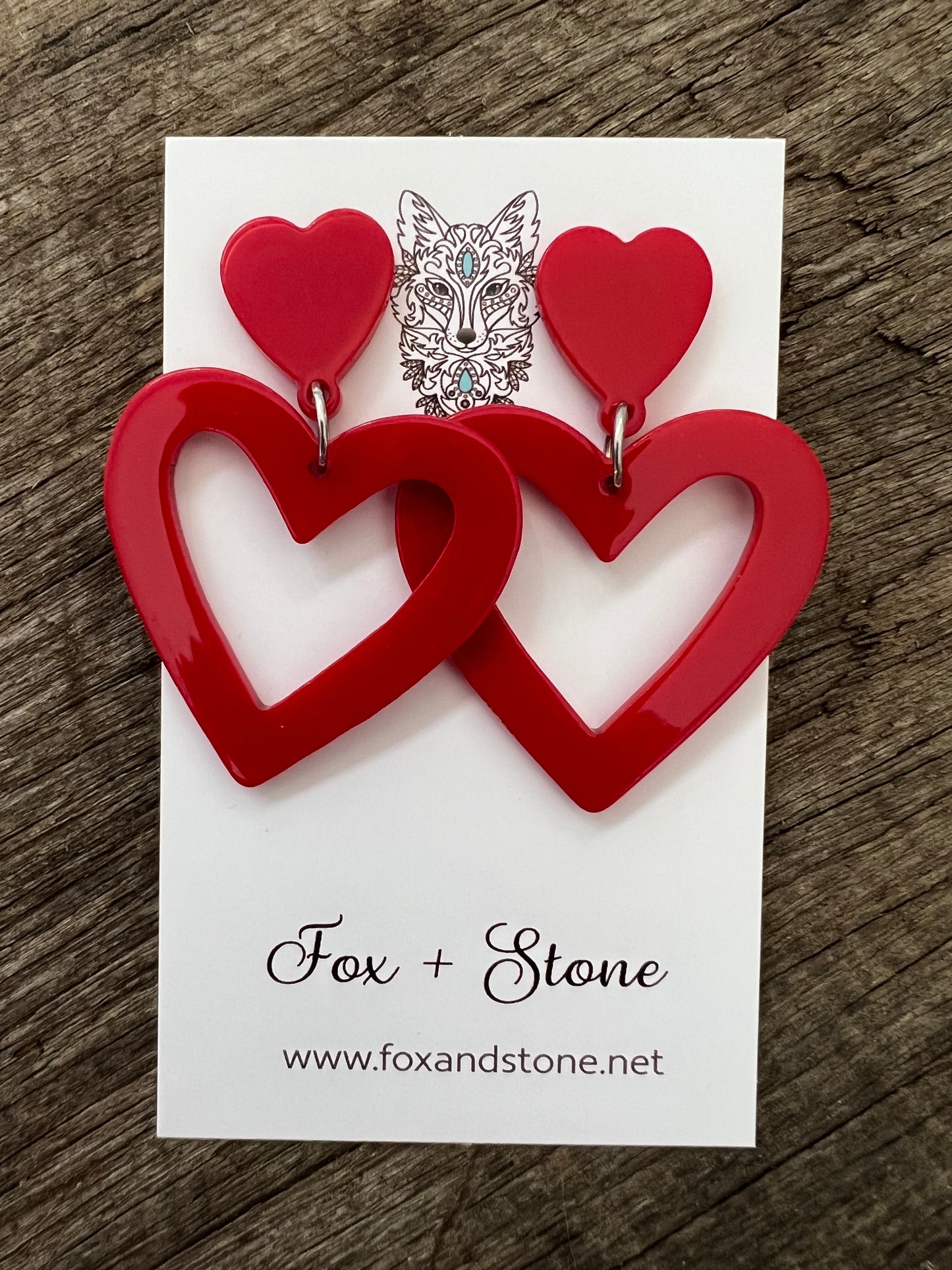 Heart To Heart Red Earrings