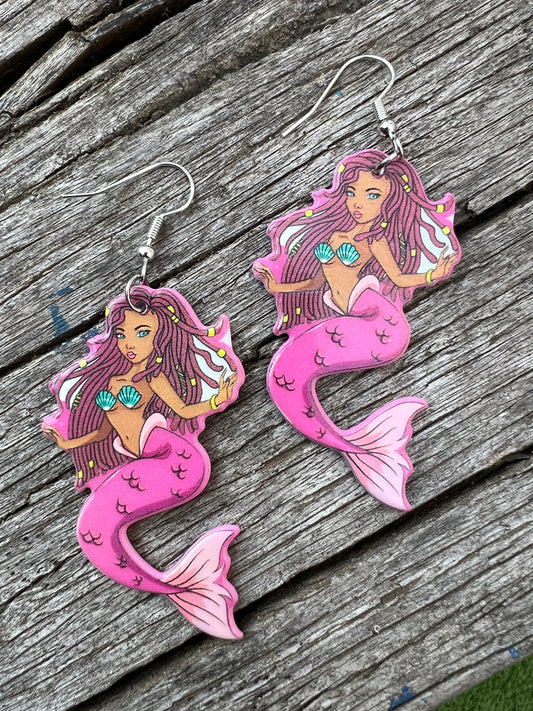 Pretty Mermaid Dangle Earrings
