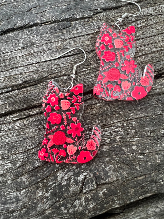 Red Cat Earrings