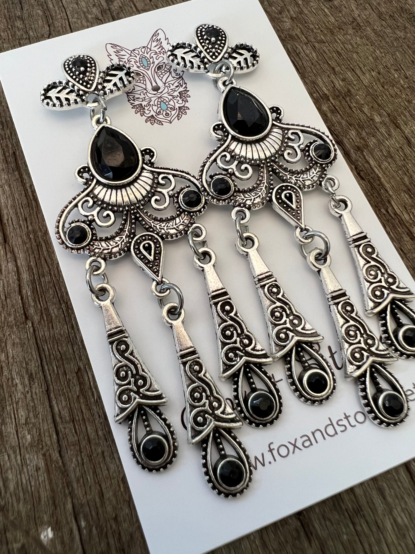 Stunning Silver Alloy Dangle Earrings