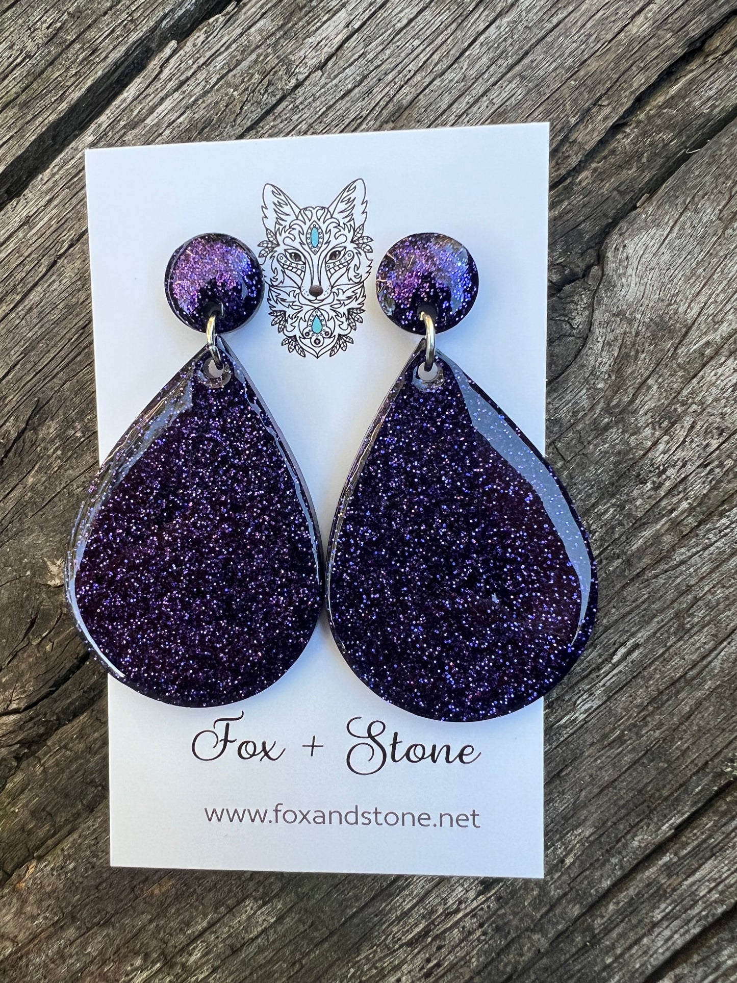 Grape Ape Glitter Delights Resin Earrings