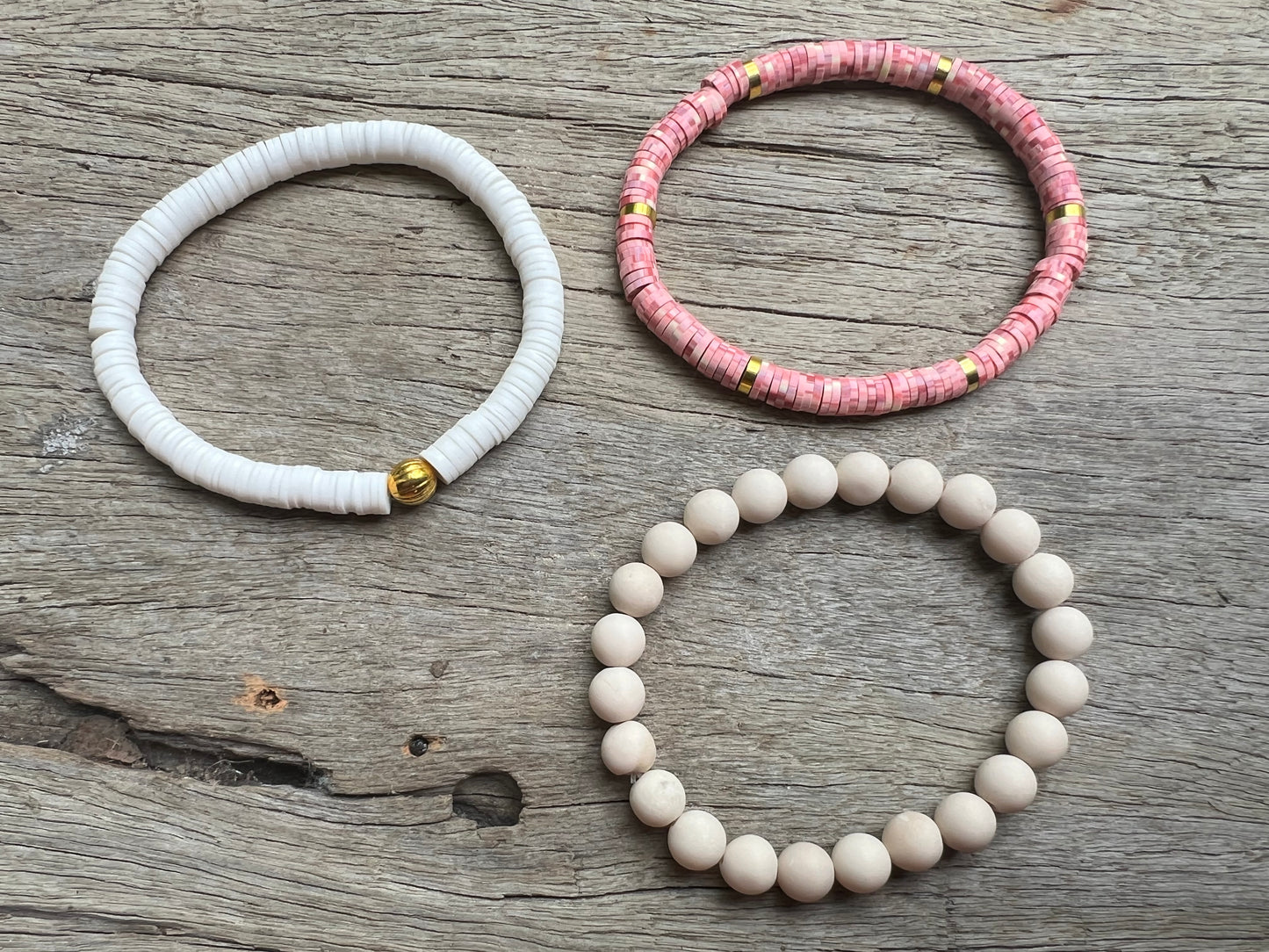 Clay Heishi Beads Stetch Bracelet Set