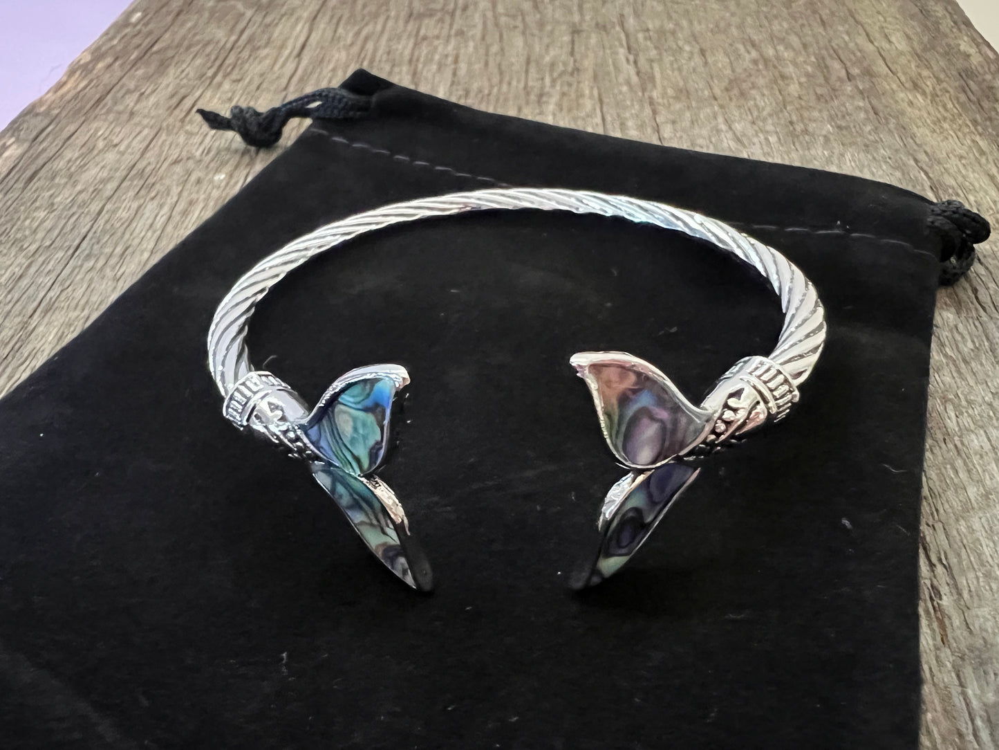 Stunning Mermaid Whale Tail Silver Bracelet