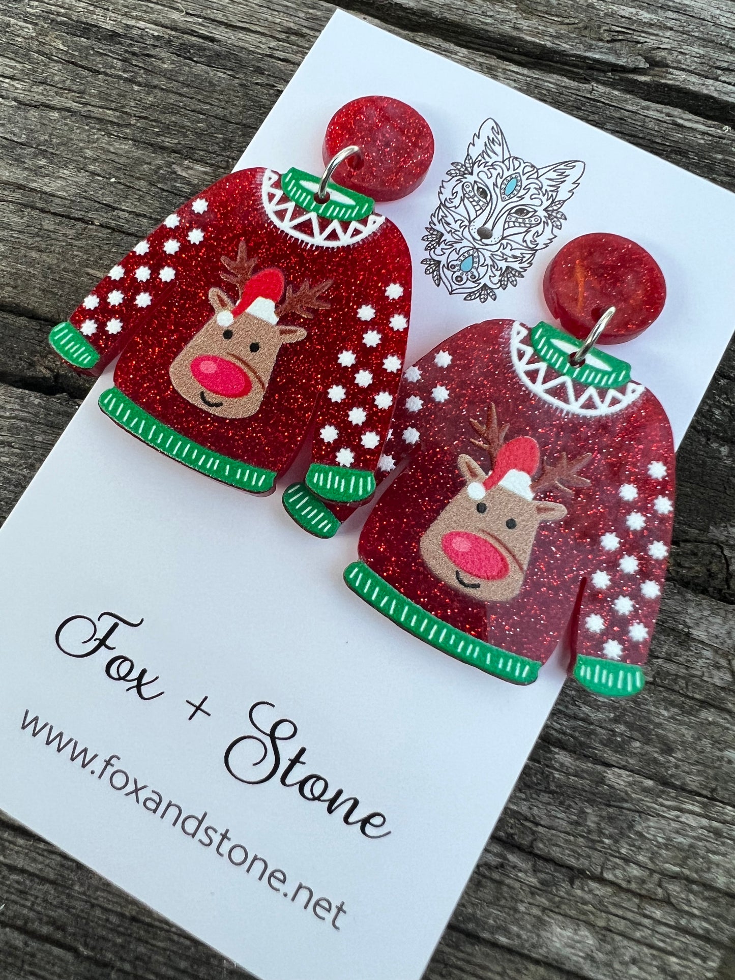 Rudolf Sweater Xmas Earrings